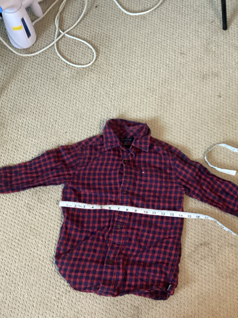 Tommy Hilfiger Red and Navy Plaid Flannel Shirt